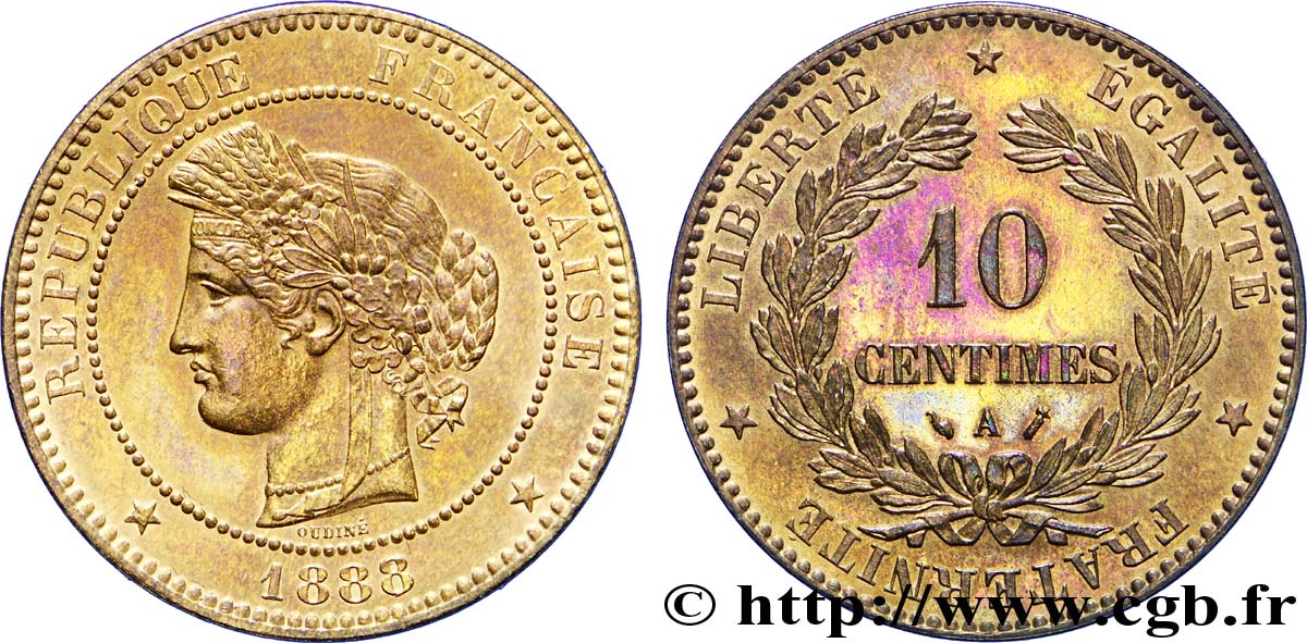 10 centimes Cérès 1888 Paris F.135/32 SUP62 