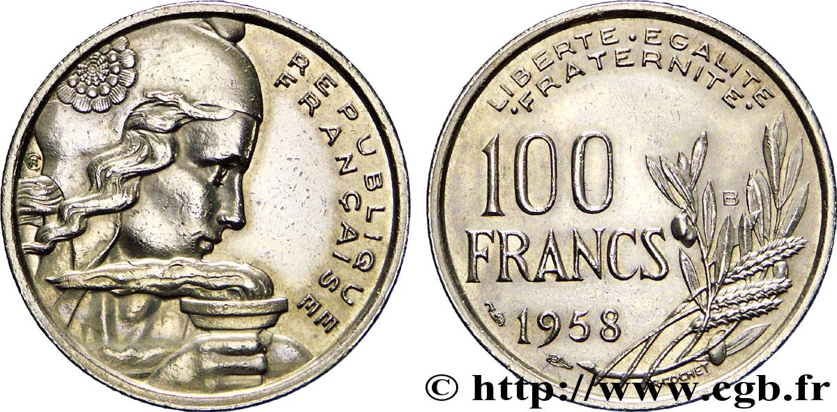 100 francs Cochet 1958 Beaumont-le-Roger F.450/14 AU55 