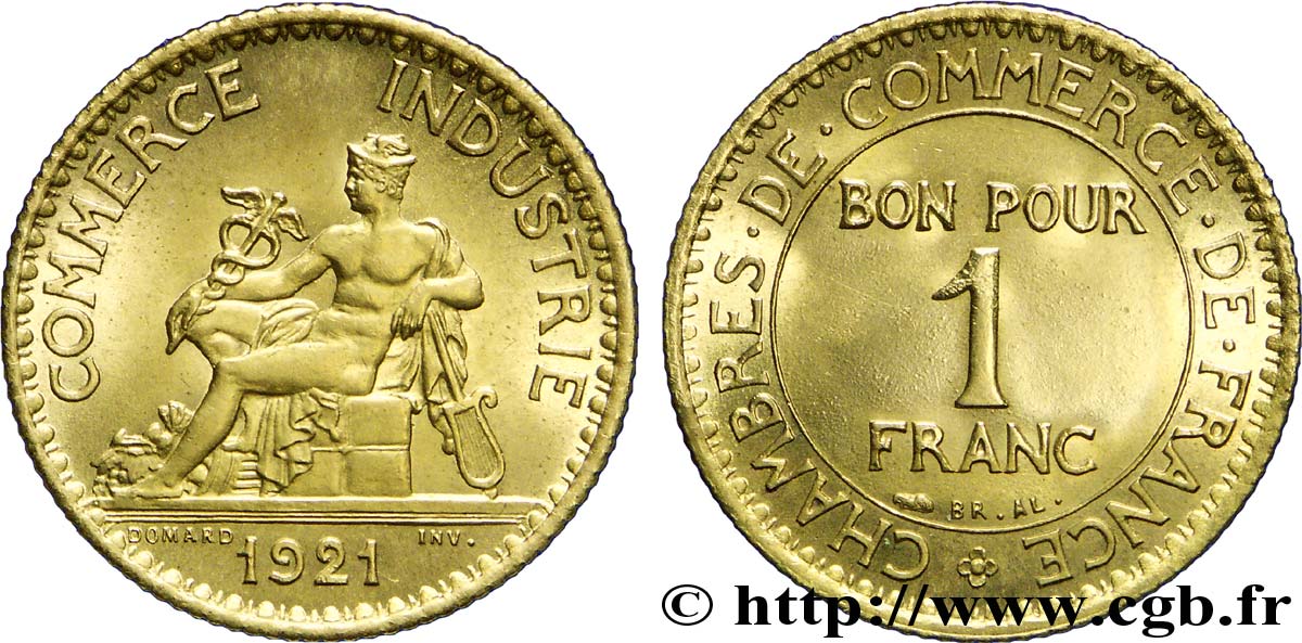 1 franc Chambres de Commerce 1921 Paris F.218/3 SPL64 