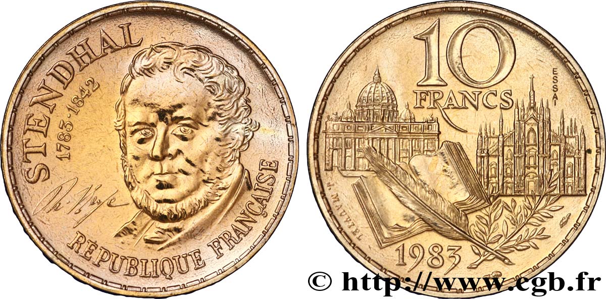 Essai de 10 francs Stendhal, tranche B 1983 Pessac F.368/1 ST65