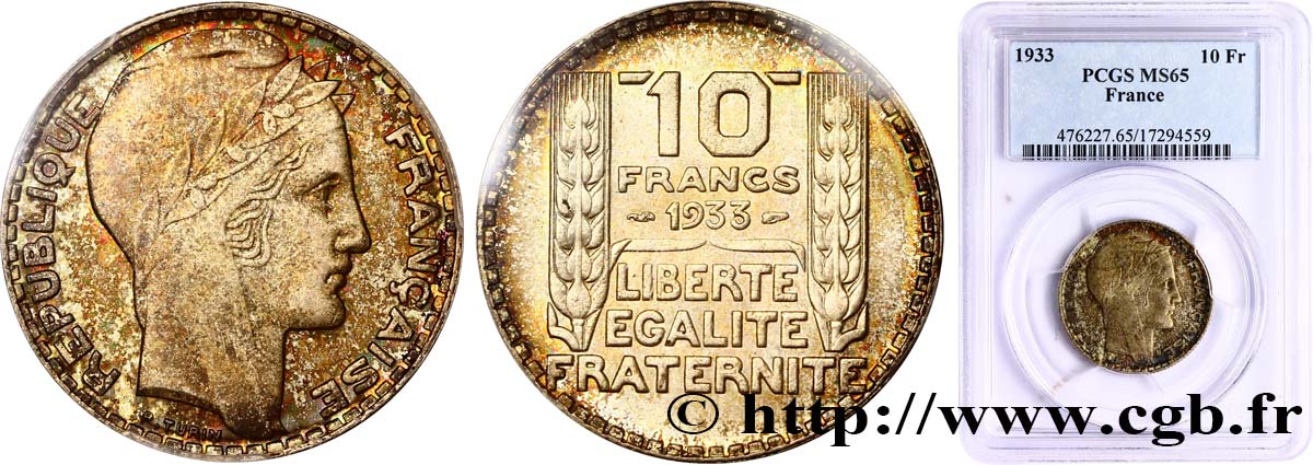 10 francs Turin 1933  F.360/6 fST63 