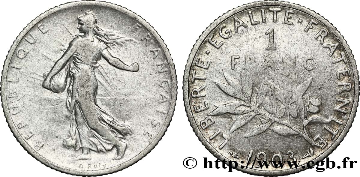 1 franc Semeuse 1903 Paris F.217/8 VF20