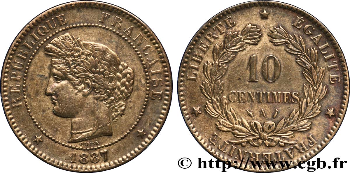 10 centimes Cérès 1887 Paris F.135/31 XF48 