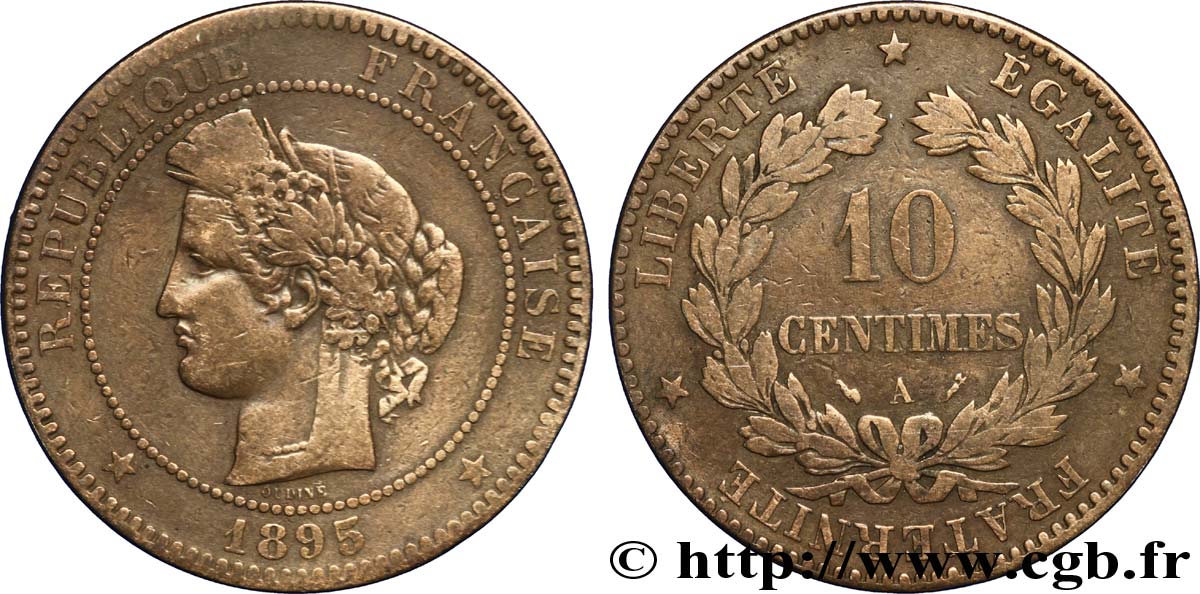 10 centimes Cérès 1895 Paris F.135/40 TB20 