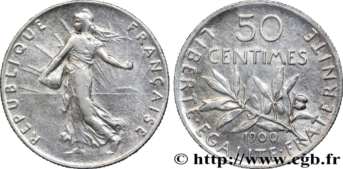 50 centimes Semeuse 1900  F.190/6 AU50 