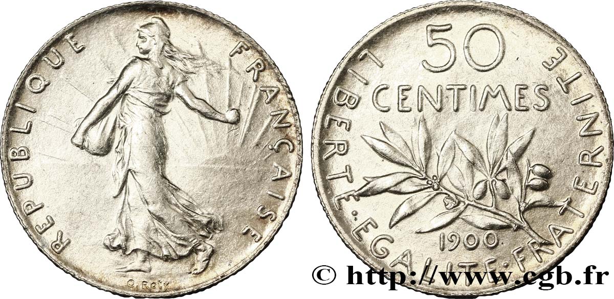 50 centimes Semeuse 1900 Paris F.190/6 VZ58