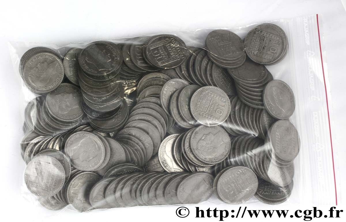 1 kilo de 10 francs Turin cupro-nickel, lot d’étude n.d. -  VF 