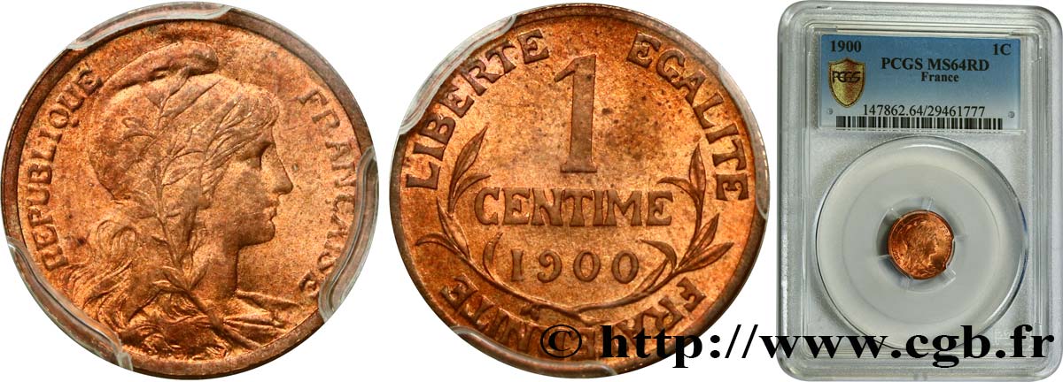 1 centime Daniel-Dupuis 1900  F.105/4 SPL64 PCGS