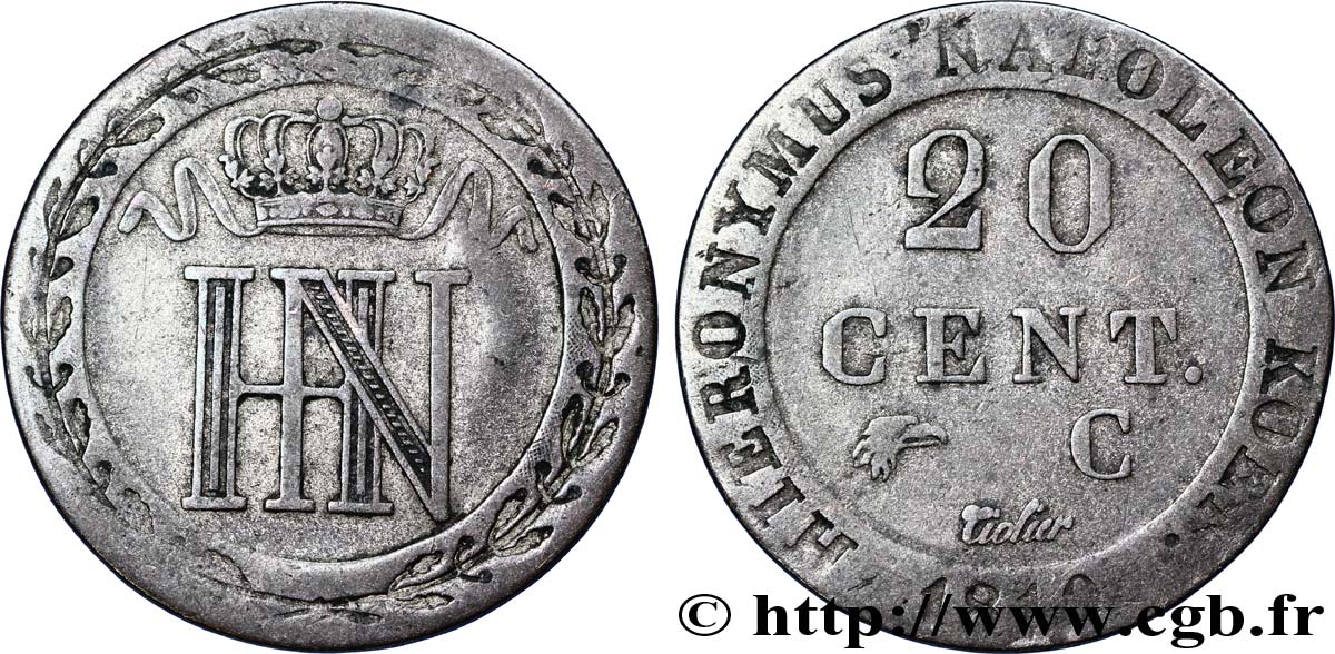 20 cent. 1810 Cassel VG.2028  XF45 