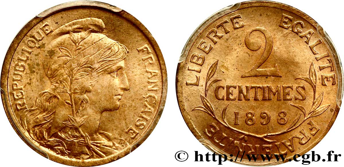 2 centimes Daniel-Dupuis 1898 Paris F.110/1 MS65 PCGS