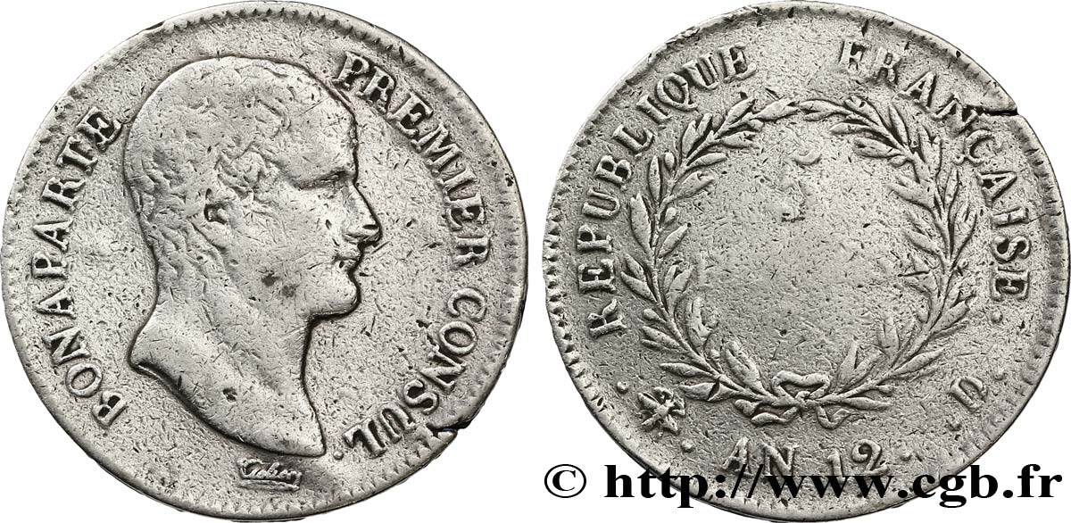 5 francs Bonaparte Premier Consul 1804 Lyon F.301/13 B13