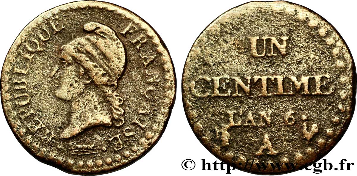 Un centime Dupré 1798 Paris F.100/8 TB20