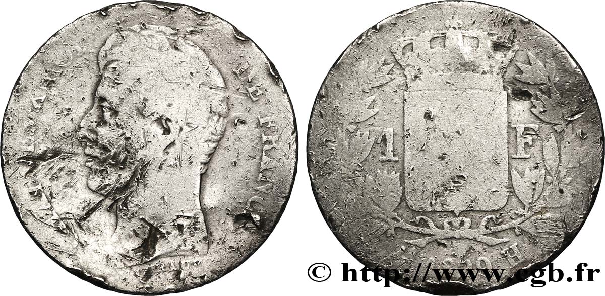 1 franc Charles X 1829 La Rochelle F.207A/17 B
