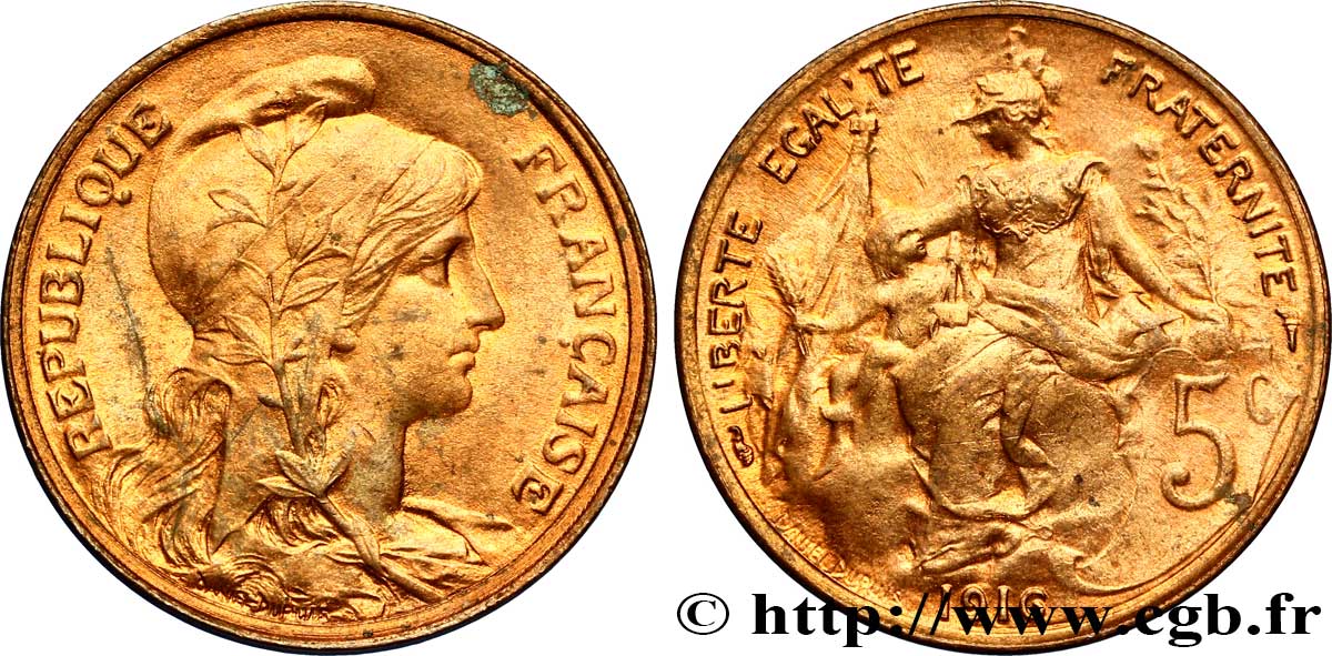 5 centimes Daniel-Dupuis 1916  F.119/28 SPL63