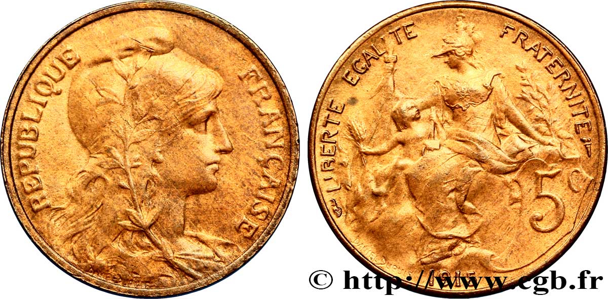 5 centimes Daniel-Dupuis 1915  F.119/27 AU54 