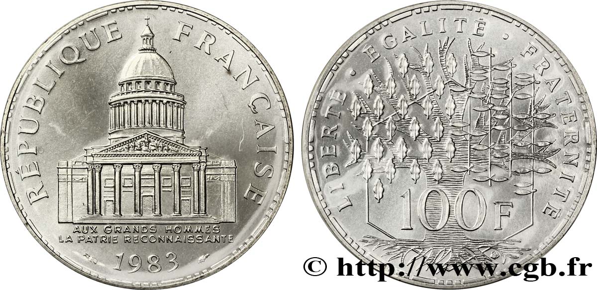 100 francs Panthéon 1983  F.451/3 MS65 