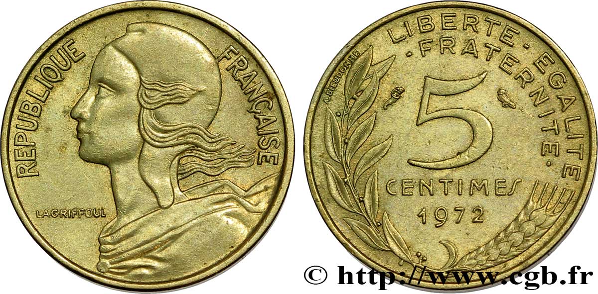 5 centimes Marianne 1972 Paris F.125/8 SUP58