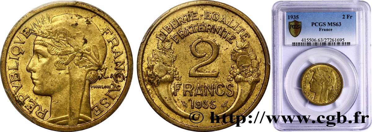 2 francs Morlon 1935  F.268/8 VZ60 