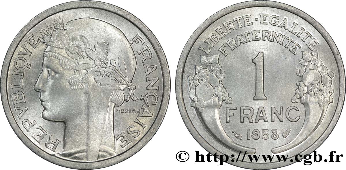 1 franc Morlon, légère 1958  F.221/21 SPL64 