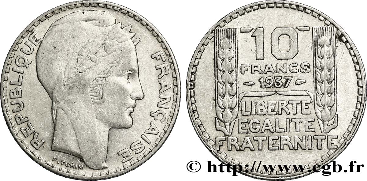 10 francs Turin 1937  F.360/8 TTB50 