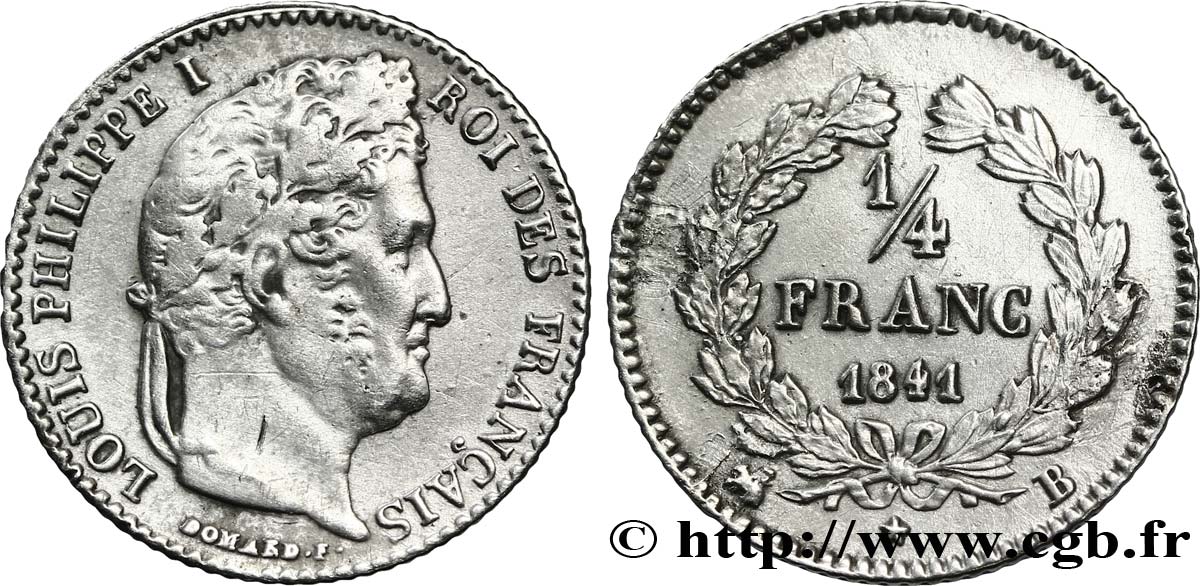 1/4 franc Louis-Philippe 1841 Rouen F.166/86 TTB