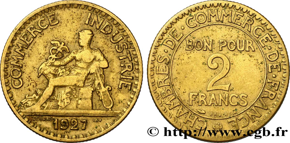 2 francs Chambres de Commerce 1927 F.267/9 TB35