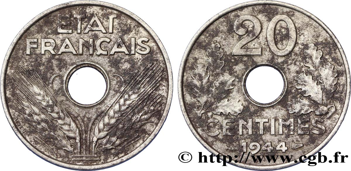 20 centimes fer 1944 F.154/3 TB20