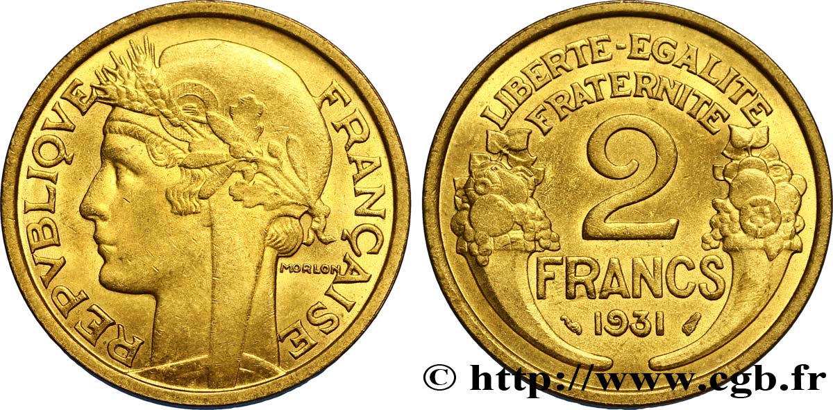 2 francs Morlon 1931  F.268/2 VZ60 