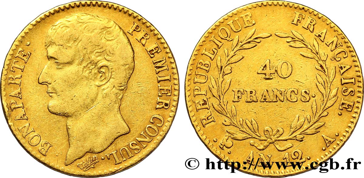 40 francs or Bonaparte Premier Consul 1804 Paris F.536/6 TTB40