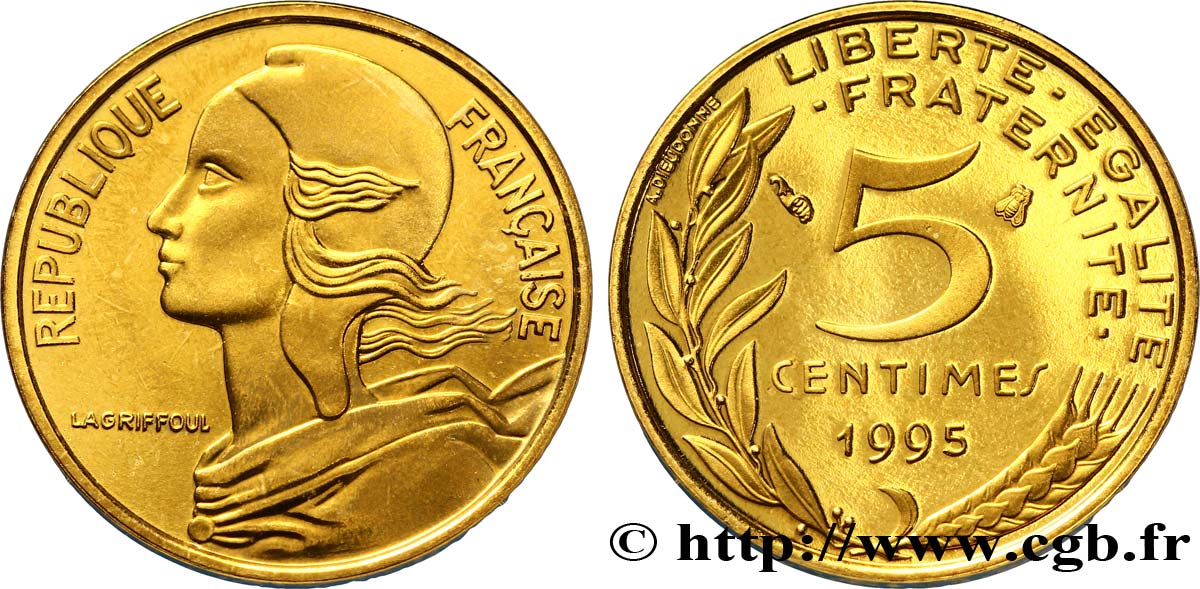 5 centimes Marianne, BE (Belle Épreuve), 4 plis 1995 Pessac F.125 37 var. FDC65