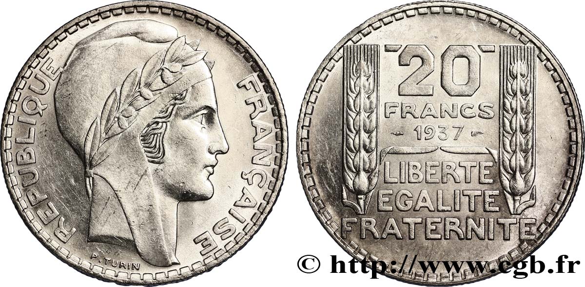 20 francs Turin 1937  F.400/8 SPL60 