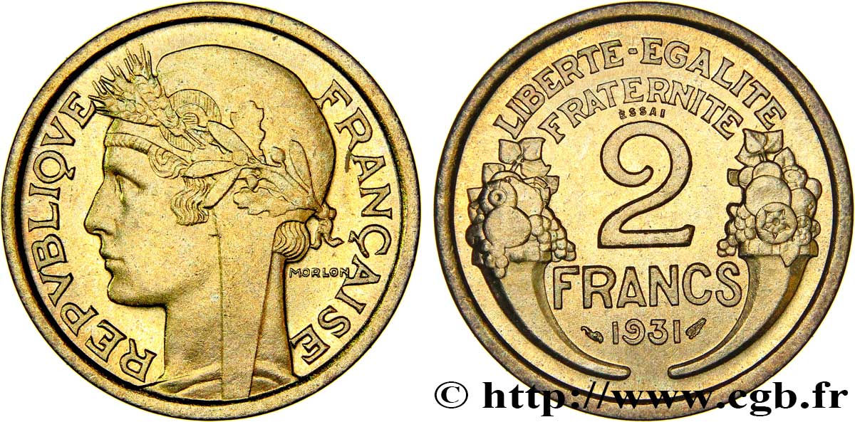 Essai de 2 francs Morlon 1931  F.268/1 MS64 