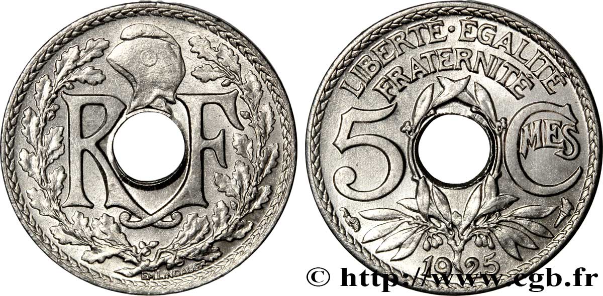 5 centimes Lindauer, petit module 1925 F.122/10 fST64