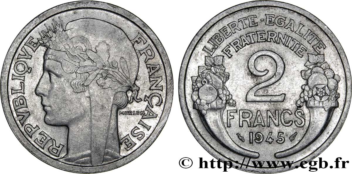 2 francs Morlon, aluminium 1945 F.269/5 SS48