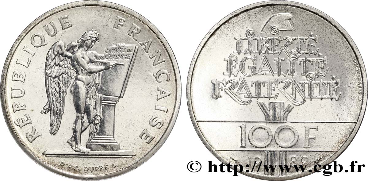 100 francs Droits de l’Homme 1989 F.457/2 MS65