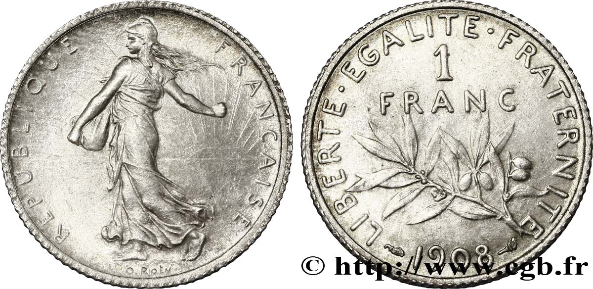 1 franc Semeuse 1908 Paris F.217/13 SPL63