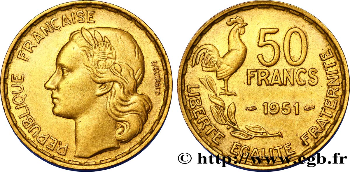 50 francs Guiraud 1951  F.425/5 VZ58 