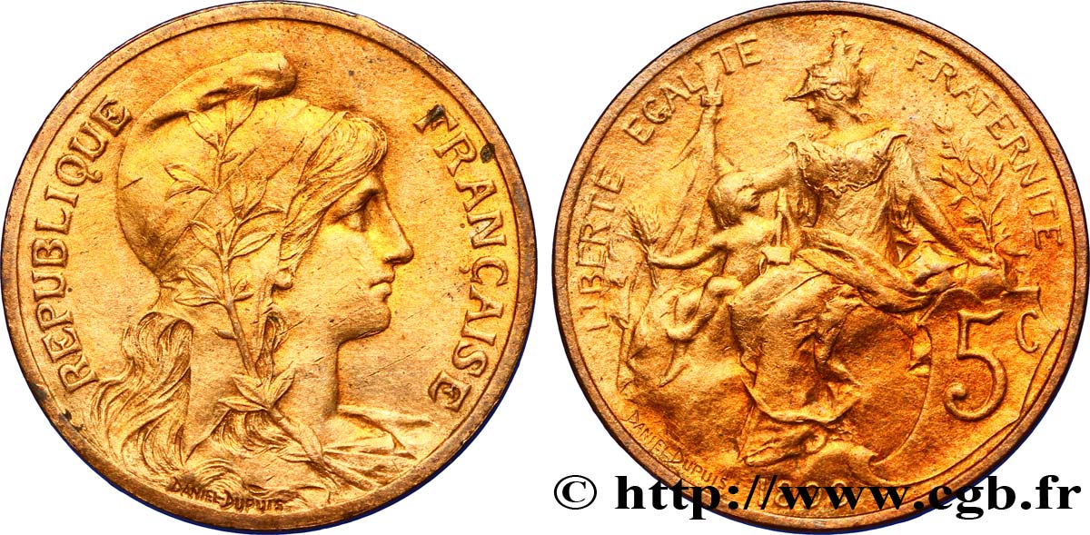 5 centimes Daniel-Dupuis 1899  F.119/7 MS60 