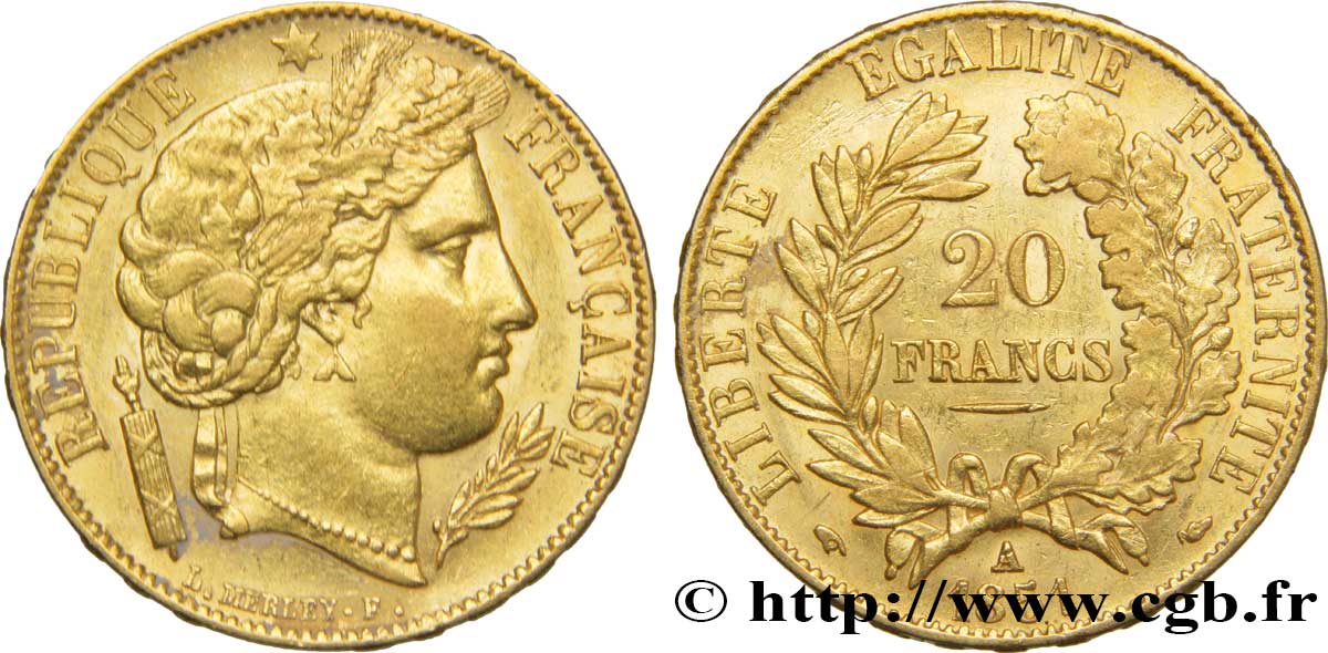 20 francs or Cérès 1851 Paris F.529/4 TTB52