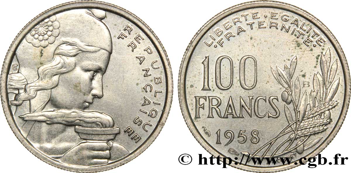 100 francs Cochet 1958 Beaumont-le-Roger F.450/14 AU53 