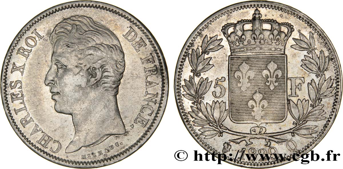 5 francs Charles X, 2e type 1829 Perpignan F.311/37 TTB45 