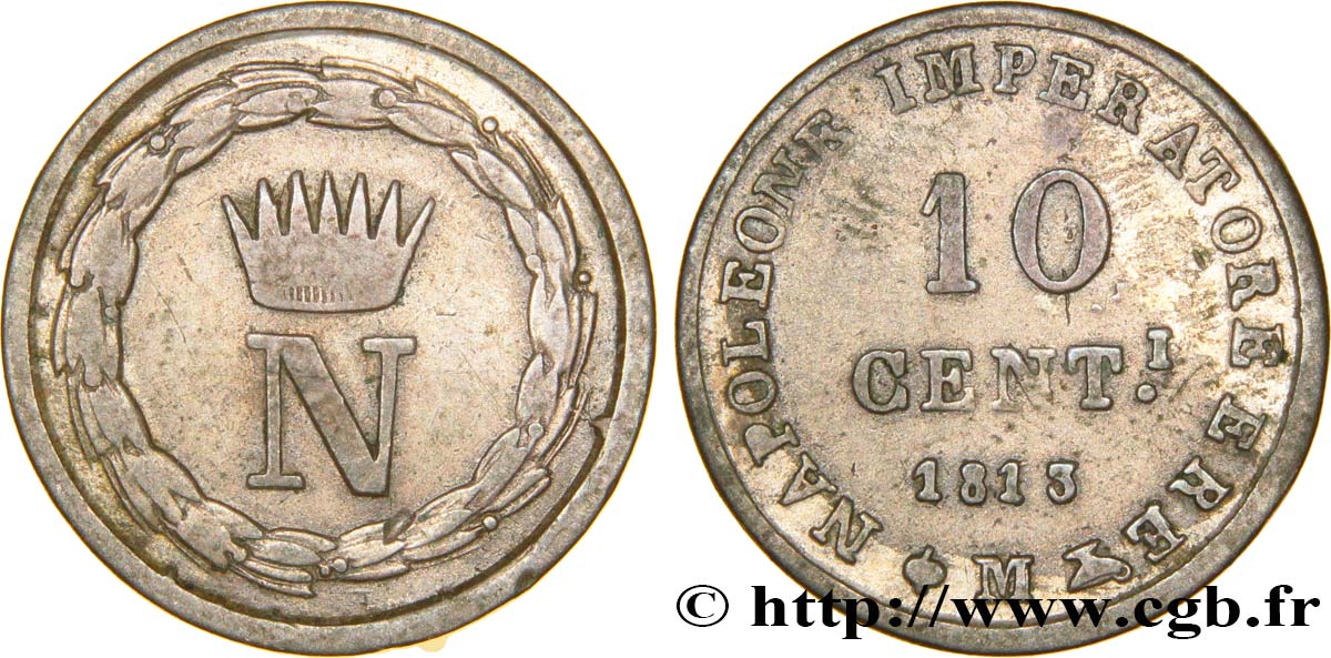 10 centesimi 1813 Milan M.293  MB25 