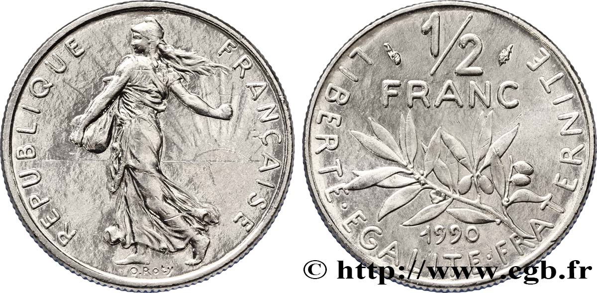1/2 franc Semeuse 1990 Pessac F.198/29 EBC60 