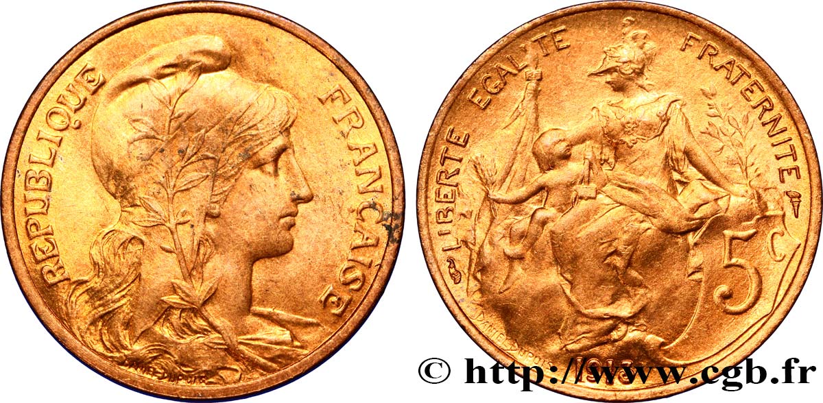 5 centimes Daniel-Dupuis 1913  F.119/25 SPL63 