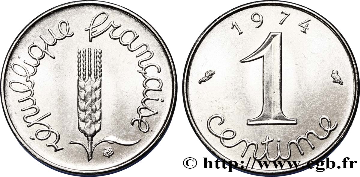 1 centime Épi, avec rebord 1974 Pessac F.106/26 ST65