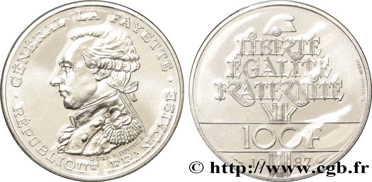 100 francs Égalité - La Fayette 1987  F.455/2 MS68 