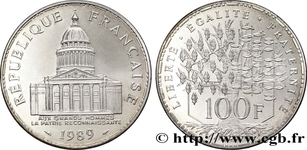 100 francs Panthéon 1989  F.451/9 MS65 