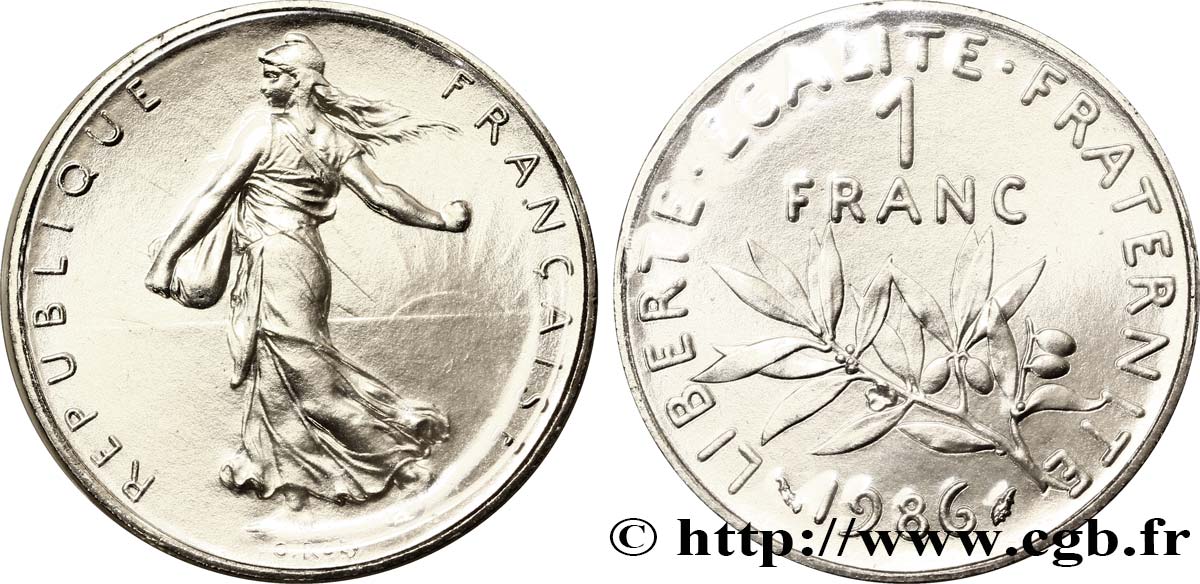 1 franc Semeuse, nickel 1986 Pessac F.226/31 MS70 