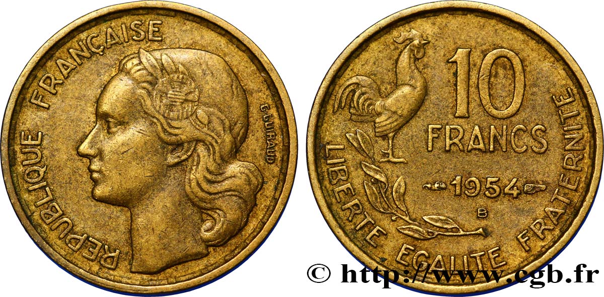 10 francs Guiraud 1954 Beaumont-Le-Roger F.363/11 AU50 