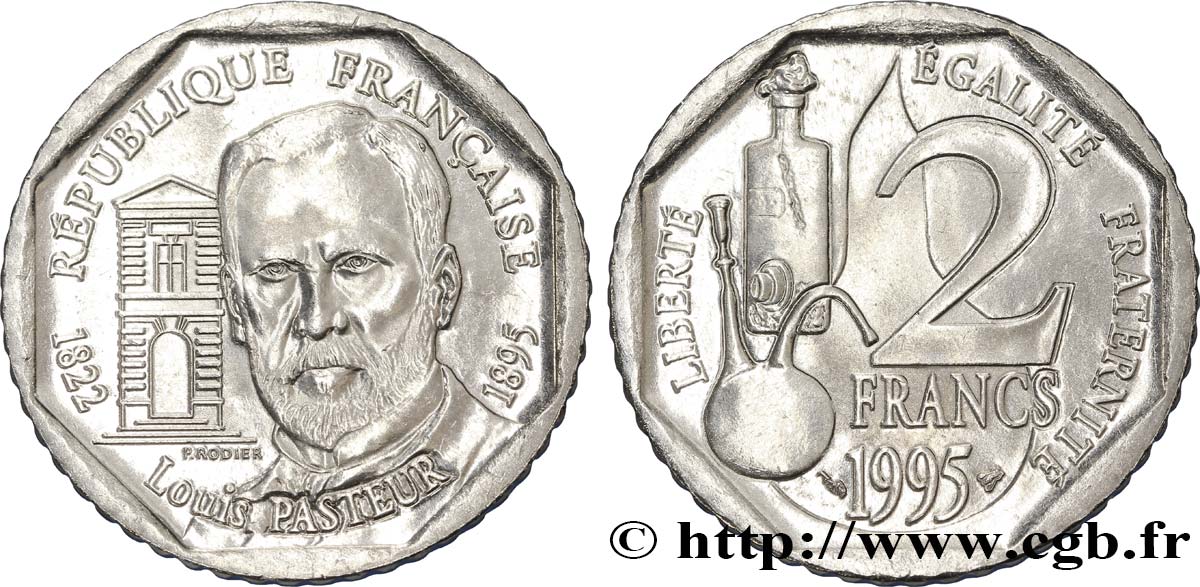 2 francs Louis Pasteur 1995 Pessac F.274/2 MS64 
